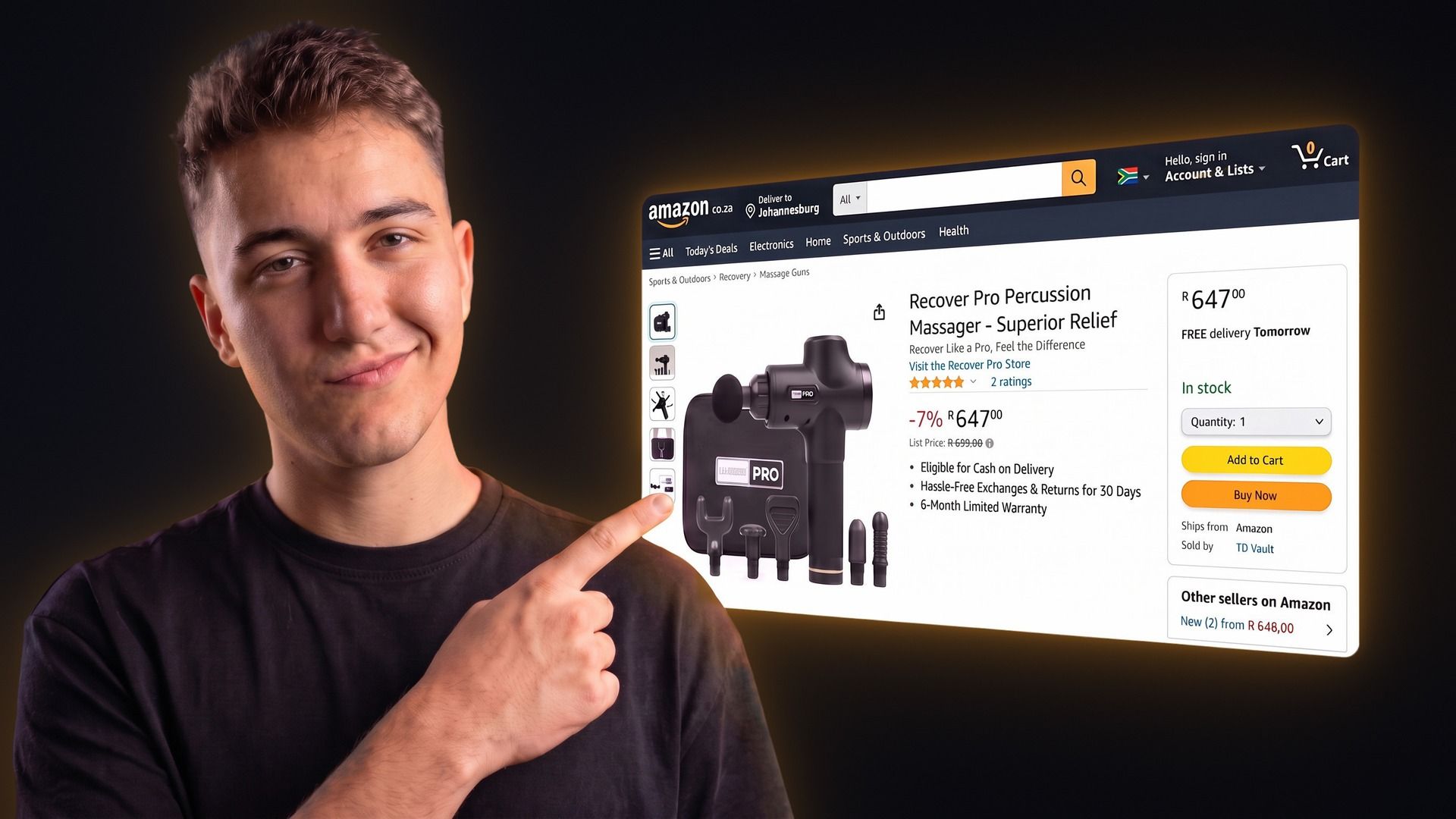 TSeller Amazon Buy Box repricer for Amazon South Africa — check every tracked amazon.co.za offer every 6 minutes, price one rand below the Featured Offer within your minimum and preferred price, never cut further when you are already cheaper and losing on fulfilment, follow the next seller back up when they raise their price, see who holds the Buy Box by name including Amazon itself, and manage Amazon alongside Takealot and Makro repricing from one dashboard